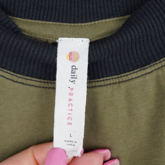 Daily Practice by Anthropologie Colorblock Mini Sleeveless Bodycon Dress L Olive - Picture 6 of 10